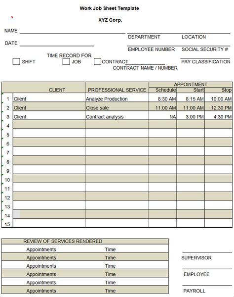 Job Sheets .